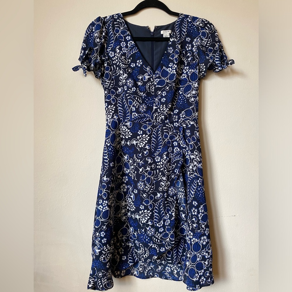 blue and black floral work dress